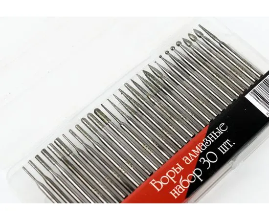 Боры алмазные, набор 30 шт., Lux Боры алмазные, набор 30 шт., Lux