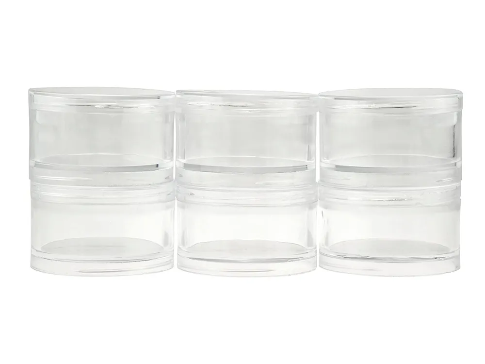 Круглые прозрачные контейнеры, диаметр 50 мм, 6 штук, стыкуемые Круглые прозрачные контейнеры, диаметр 50 мм, 6 штук, стыкуемые