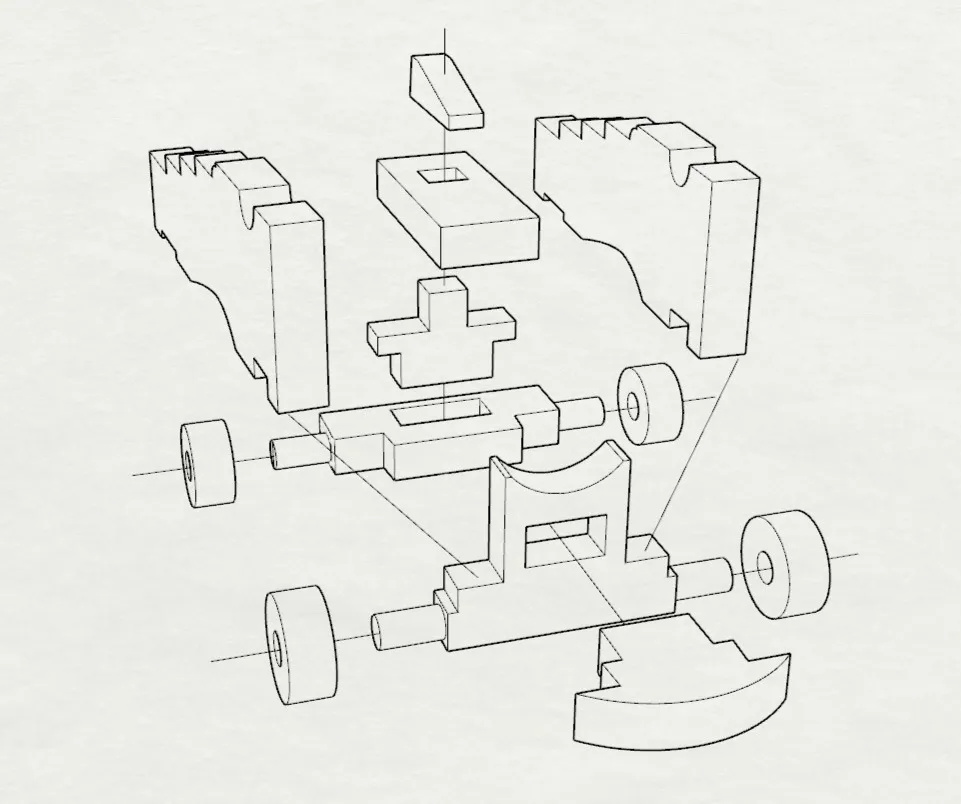 Станок для пушки XIX век, 34 мм, 2 шт, масштаб 1:48