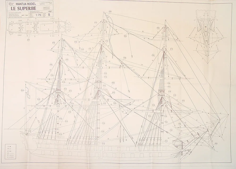 Чертеж корабля Le Superbe Чертеж корабля Le Superbe