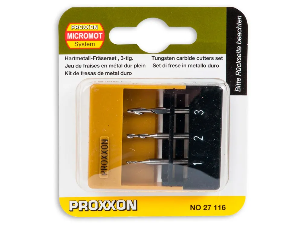 Фрезы твёрдосплавные Proxxon 1, 2 и 3 мм