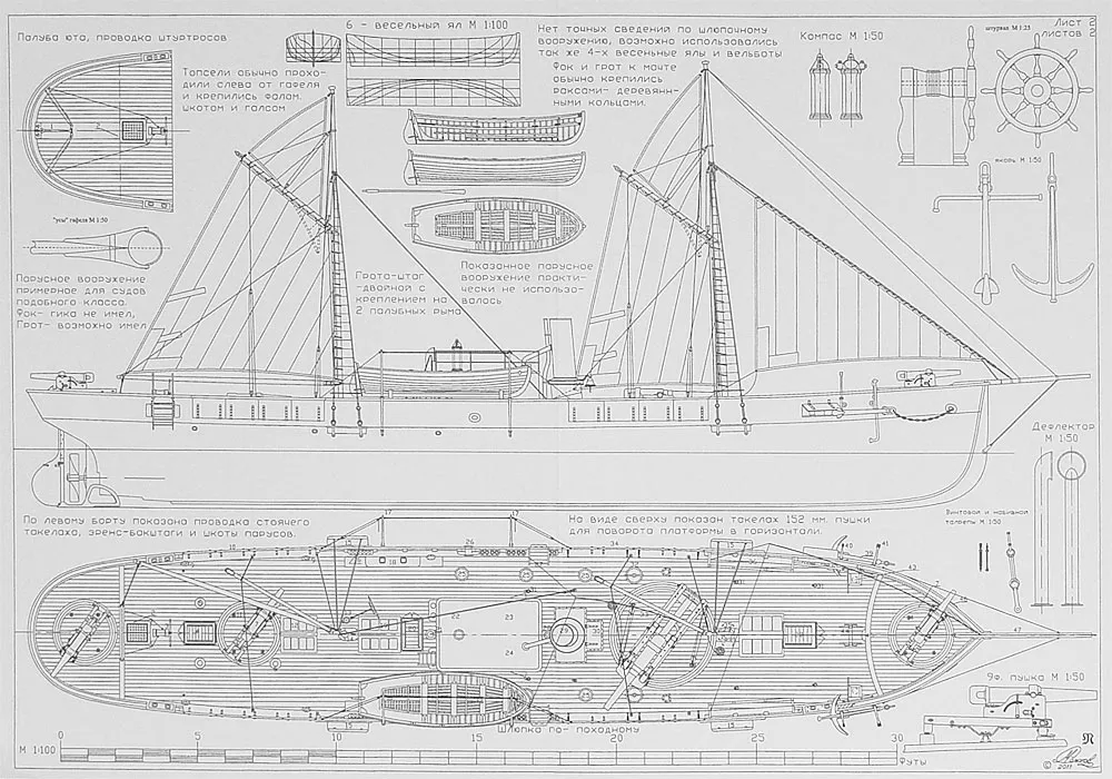 Чертеж канонерской лодки "Отлив" Чертеж канонерской лодки "Отлив"