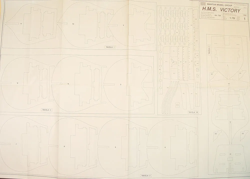 Чертеж корабля HMS Victory (1:78)