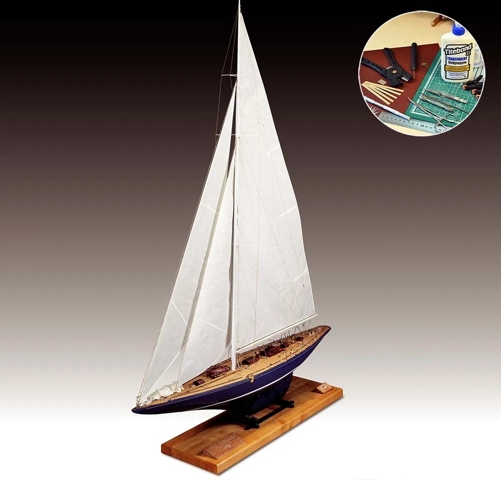 Endeavour America's cup 1934 challenger + (Полный набор инструментов, клея и краски) Endeavour America's cup 1934 challenger + (Полный набор инструментов, клея и краски)