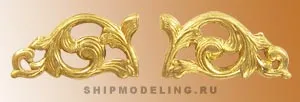 Декоративный элемент, латунь, 2 шт