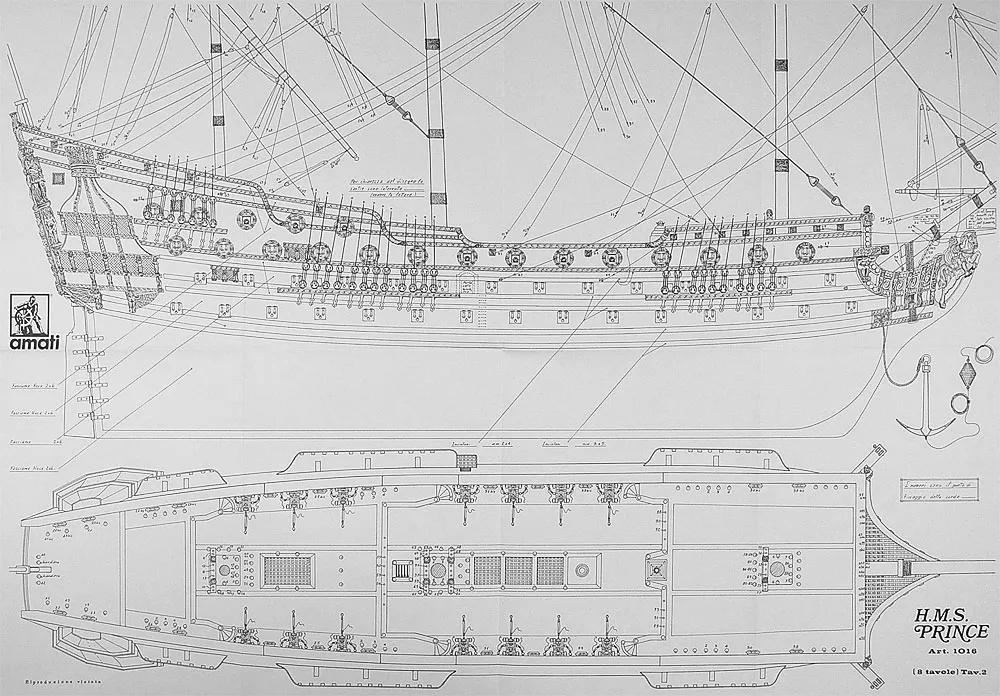Чертеж корабля HMS Prince