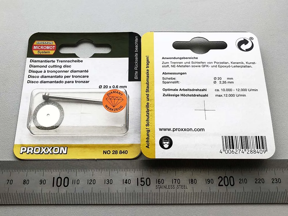 Отрезной алмазный диск Proxxon 20 мм Отрезной алмазный диск Proxxon 20 мм