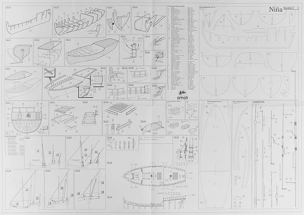 Чертеж корабля Nina