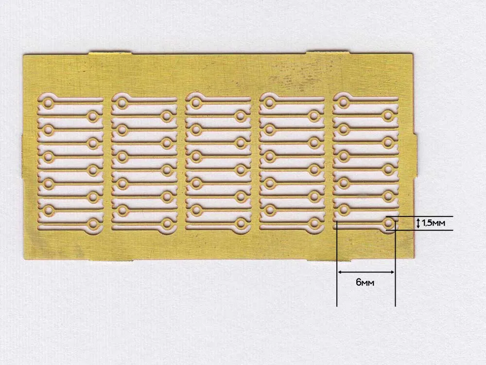 Рым-болты 1,5 мм, латунь, 50 шт.