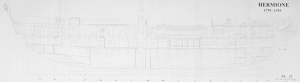 Hermione frigate, 1779-1793 + чертежи