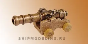 Пушка c декоративным узором на станке, металл и дерево, 45 мм