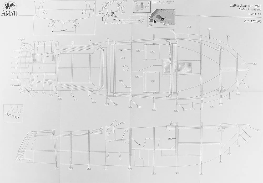 Чертеж гоночной лодки Runabout Чертеж гоночной лодки Runabout