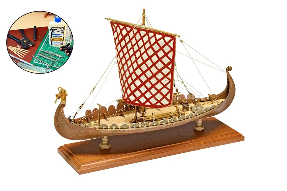 Драккар (Корабль викингов) +  (Полный набор инструментов, клея и краски)