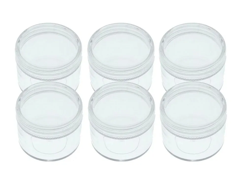 Круглые прозрачные контейнеры, диаметр 38 мм, 6 штук