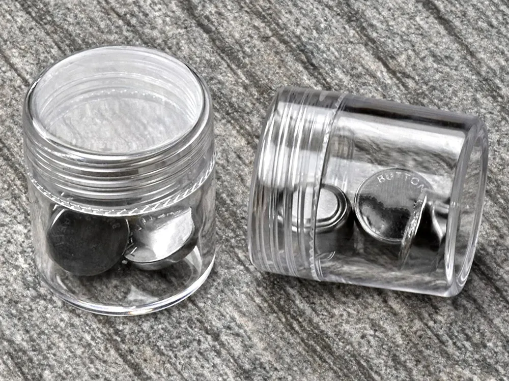 Круглые высокие прозрачные контейнеры, диаметр 25 мм, 10 штук, стыкуемые