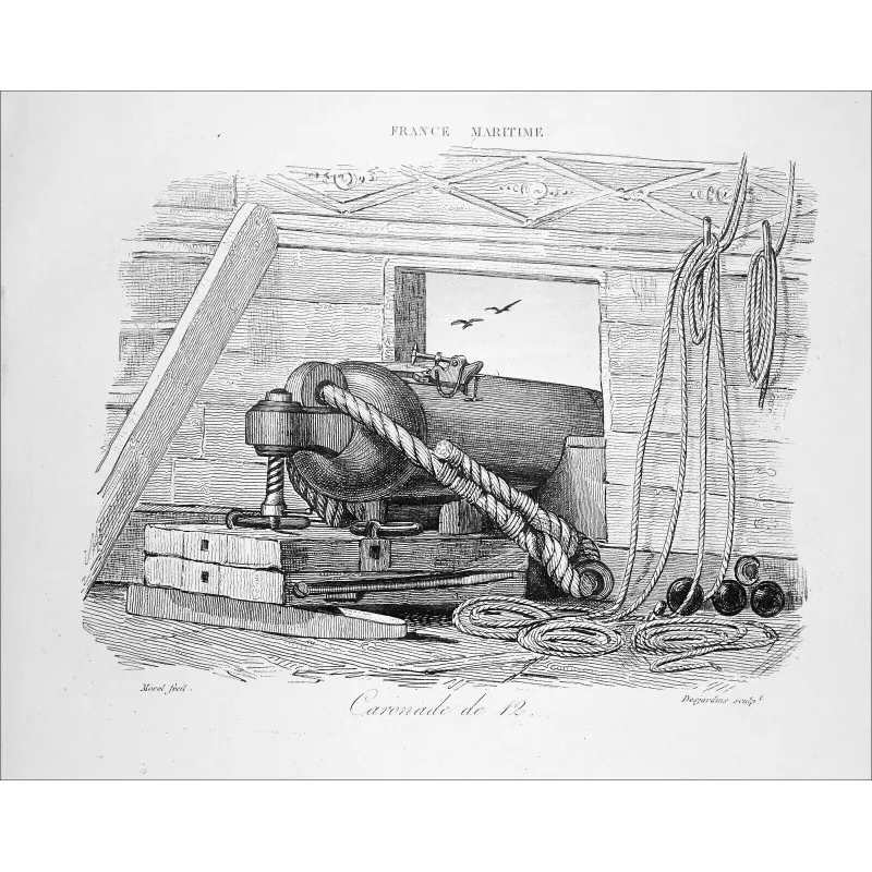 12-pounder Carronade Fighting Station 1840 Schooner 12-pounder Carronade Fighting Station 1840 Schooner