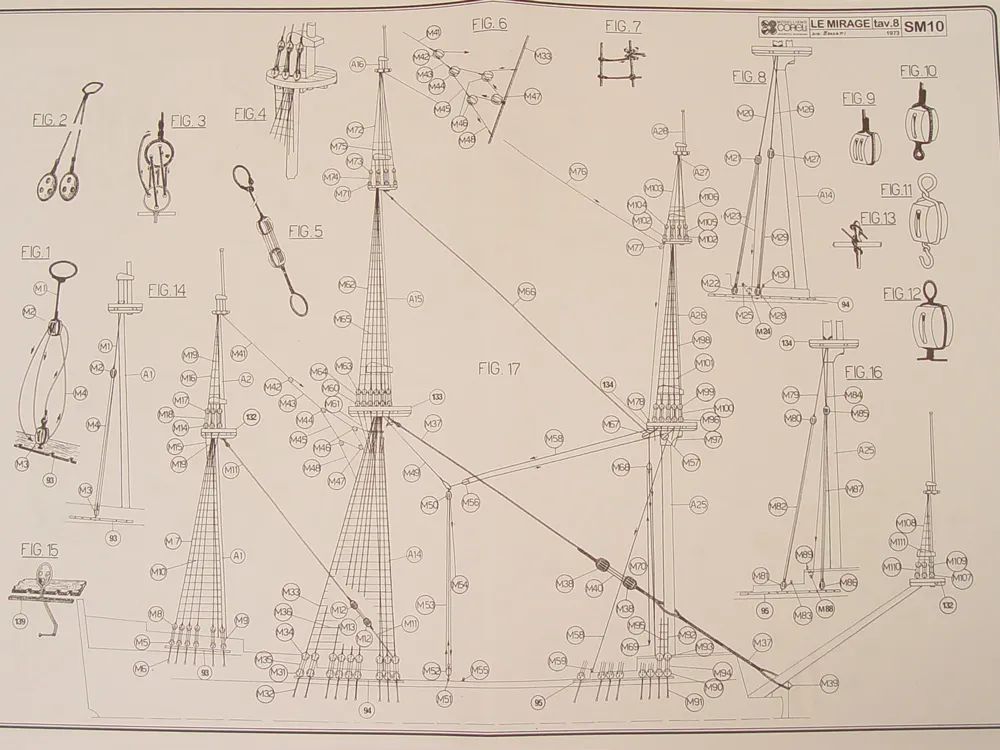Чертеж корабля Mirage, масштаб 1:75