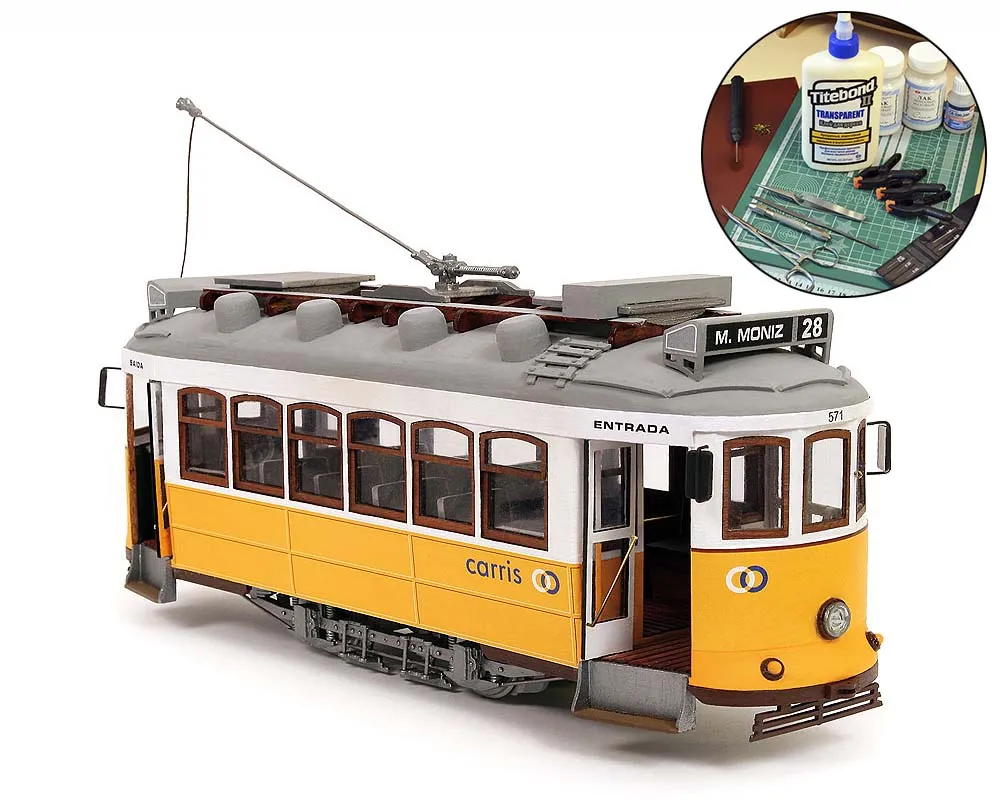 Сборная модель трамвая Lisboa + (Полный набор инструментов, клея и краски) Сборная модель трамвая Lisboa + (Полный набор инструментов, клея и краски)