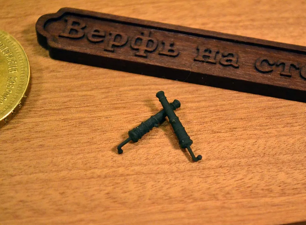 Фальконет без герба, 1/2 фунта, масштаб 1:72, длина 16,8 мм, 2 шт Фальконет без герба, 1/2 фунта, масштаб 1:72, длина 16,8 мм, 2 шт