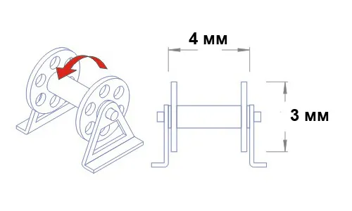 Кабельная катушка, 3х4 мм, латунь, 2 шт