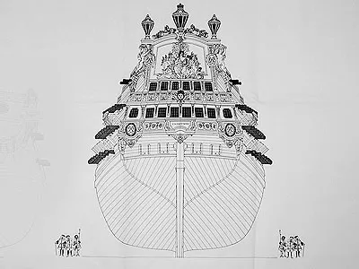 De L'Ambitieux (le trois-ponts de Tourville), 1680 + чертежи De L'Ambitieux (le trois-ponts de Tourville), 1680 + чертежи