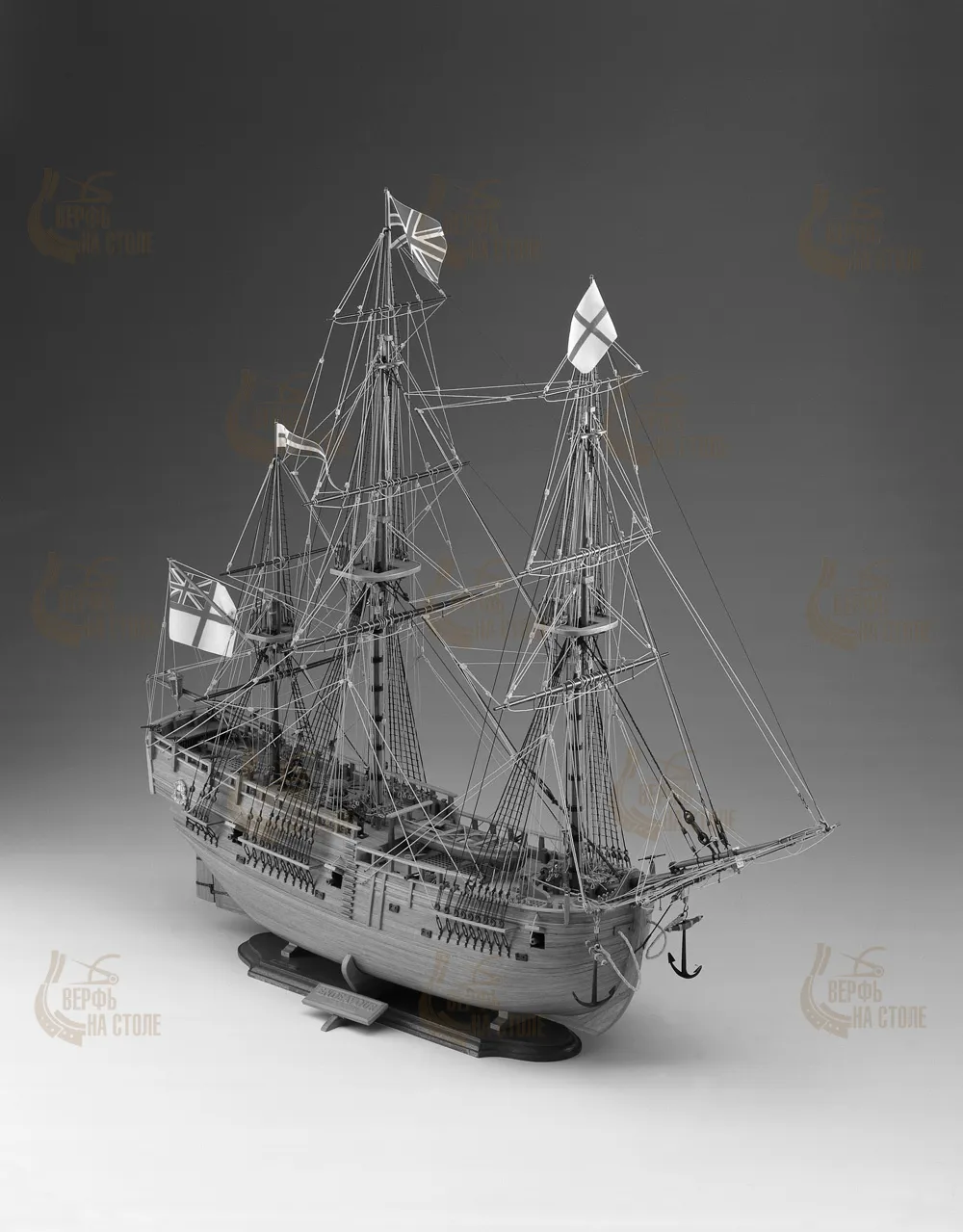 Чертеж корабля HMS Endeavour, масштаб 1:60