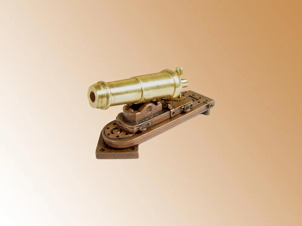 Карронада с рабочим механизмом, латунь и бронза, 26 мм