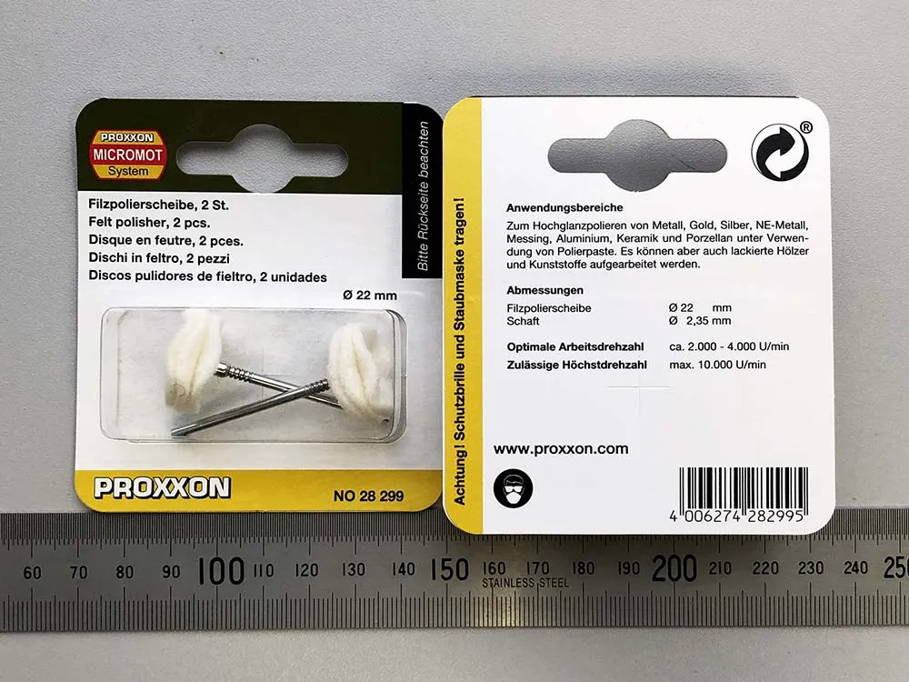 Полировальные круги Proxxon из войлока, 2 шт Полировальные круги Proxxon из войлока, 2 шт