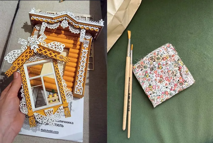 Сборная модель наличника "Русский стиль", 250 деталей + Клей и краски в комплекте