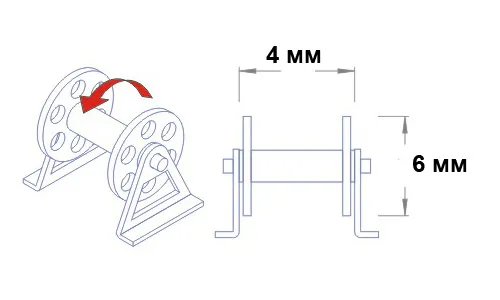 Кабельная катушка, 6х4 мм, латунь, 2 шт