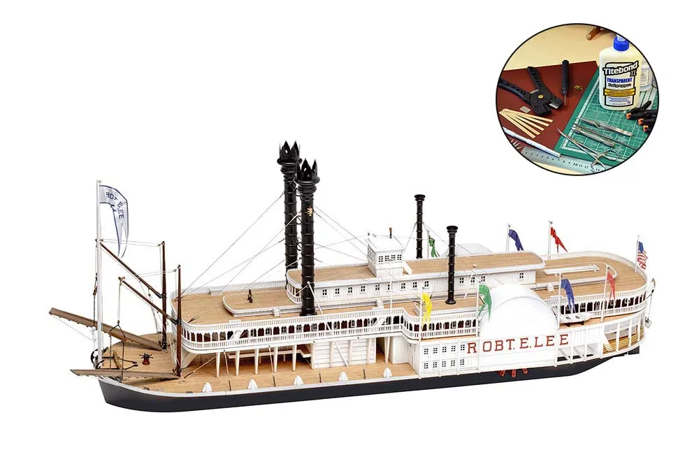 Пароход Robert E. Lee + (Полный набор инструментов, клея и краски) Пароход Robert E. Lee + (Полный набор инструментов, клея и краски)