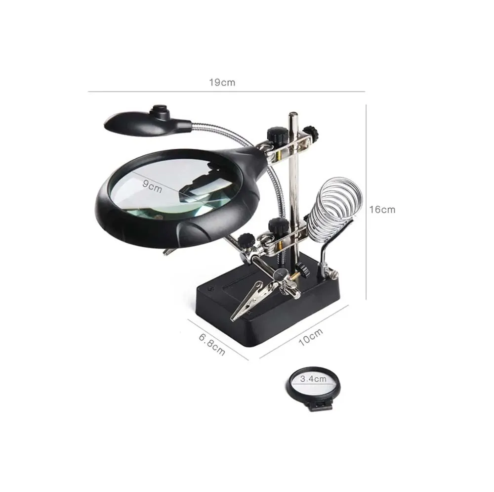 Третья рука "Чистый глаз" 90 мм с тремя линзами, подсветкой и блоком питания Третья рука "Чистый глаз" 90 мм с тремя линзами, подсветкой и блоком питания