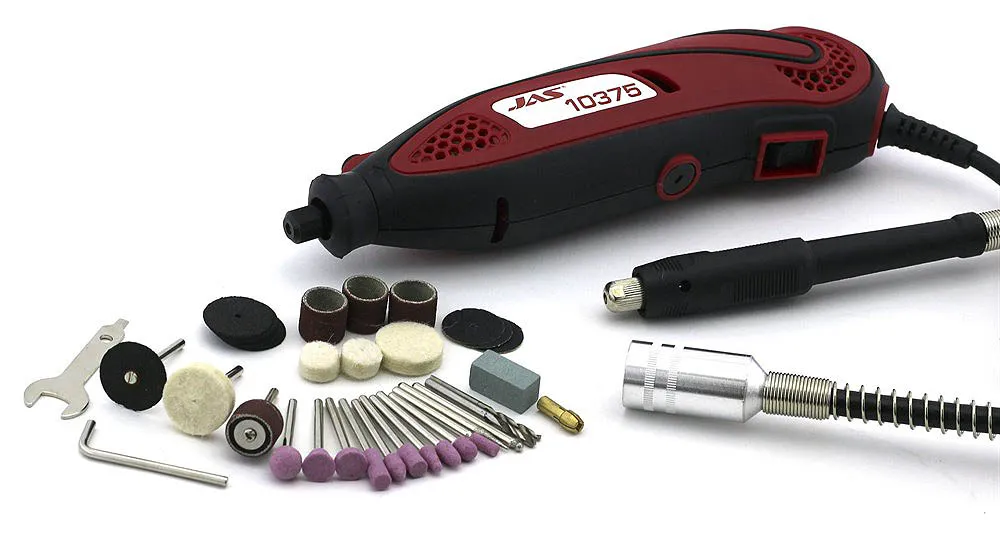 Бормашина 135 Вт, 10000-32000 об/мин., гибкий вал, принадлежности 10375 Бормашина 135 Вт, 10000-32000 об/мин., гибкий вал, принадлежности 10375