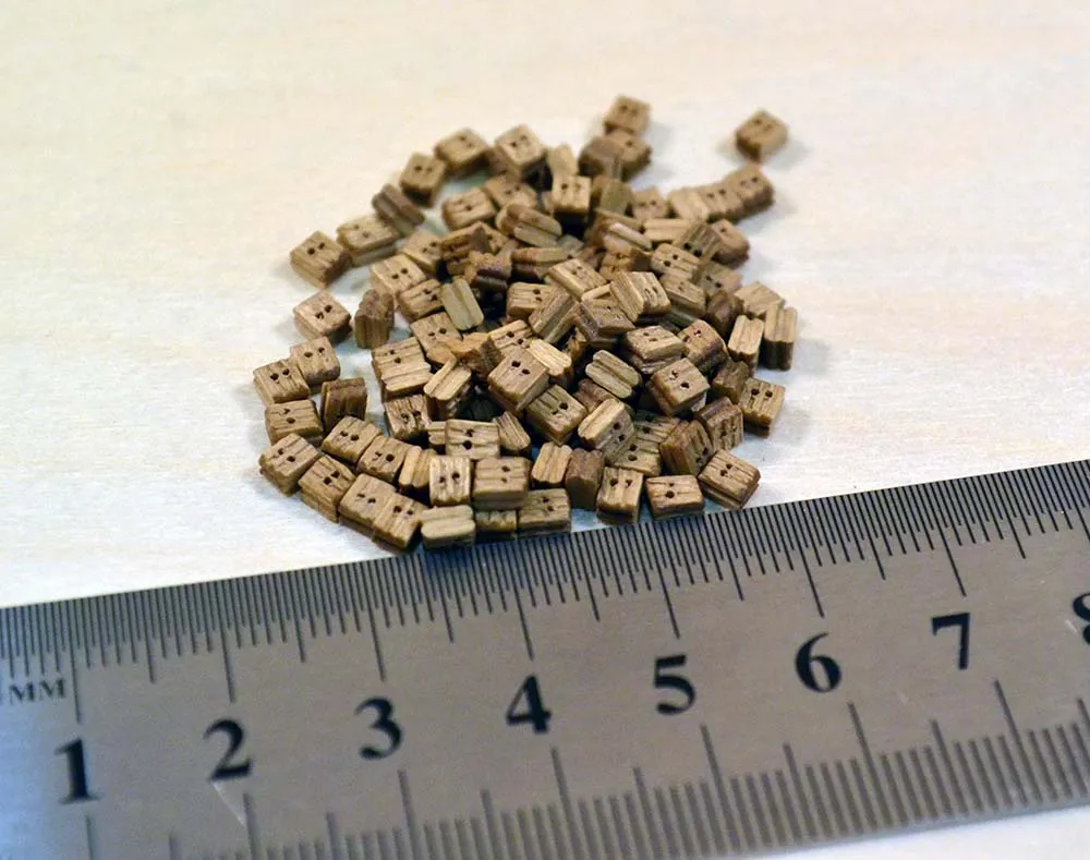 Блок, двушкивный, орех, 5 мм, 15 шт