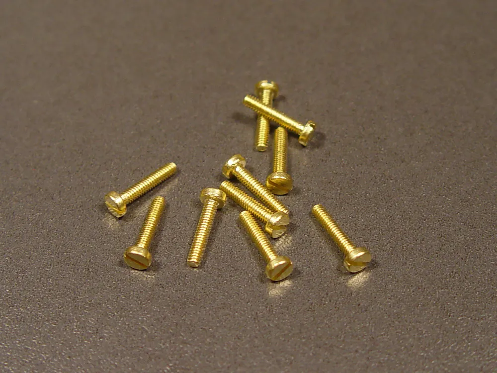 Винт с плоской шляпкой, латунь, М2х10, 10 шт