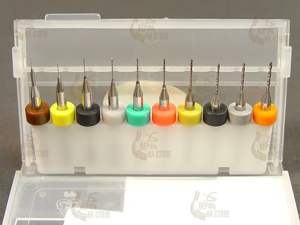 Набор из 10 сверл от 0,1 до 1 мм Набор из 10 сверл от 0,1 до 1 мм