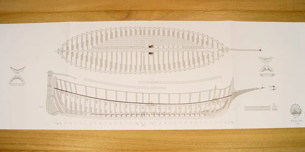 N.S. del Rosario felucca, 1759 + чертежи N.S. del Rosario felucca, 1759 + чертежи