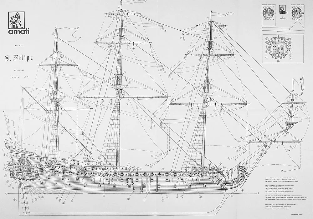 Чертеж корабля San Felipe