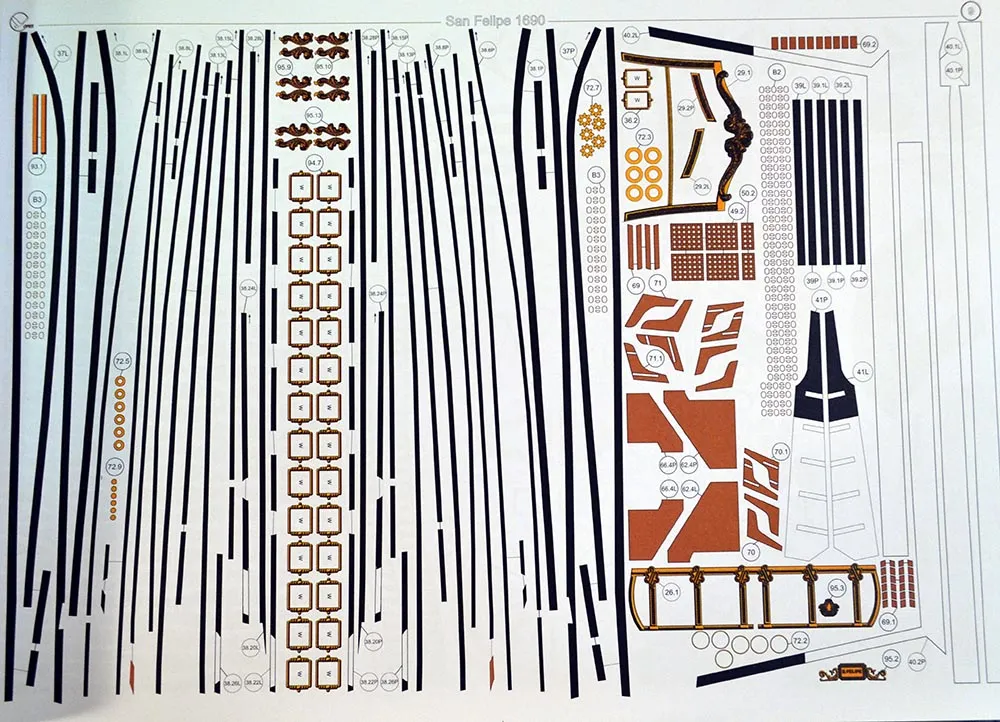 Модель из картона "San Felipe" испанский линейный корабль Модель из картона "San Felipe" испанский линейный корабль