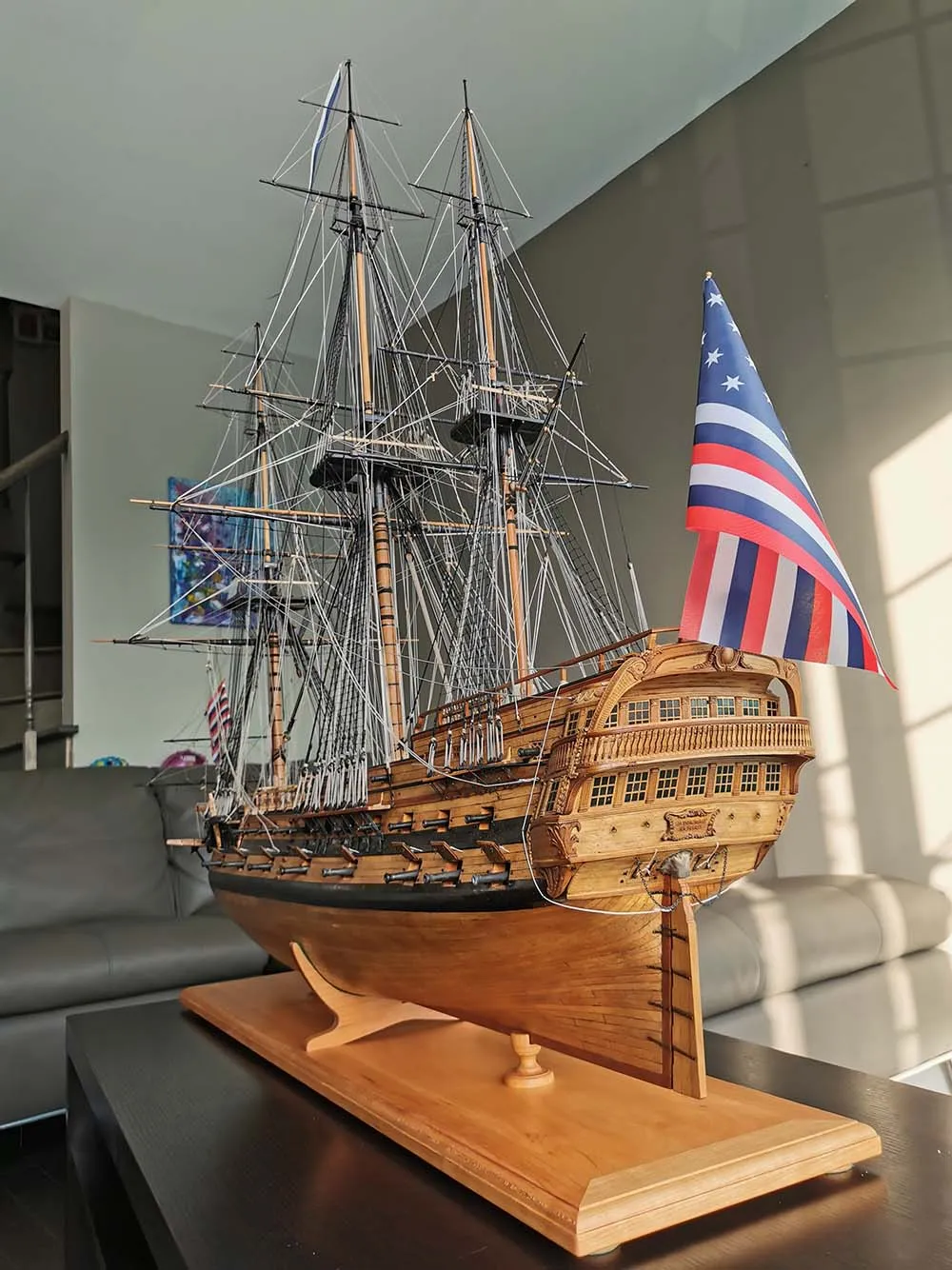 модель корабля для сборки Bonhomme Richard 1779 версия вишня-груша