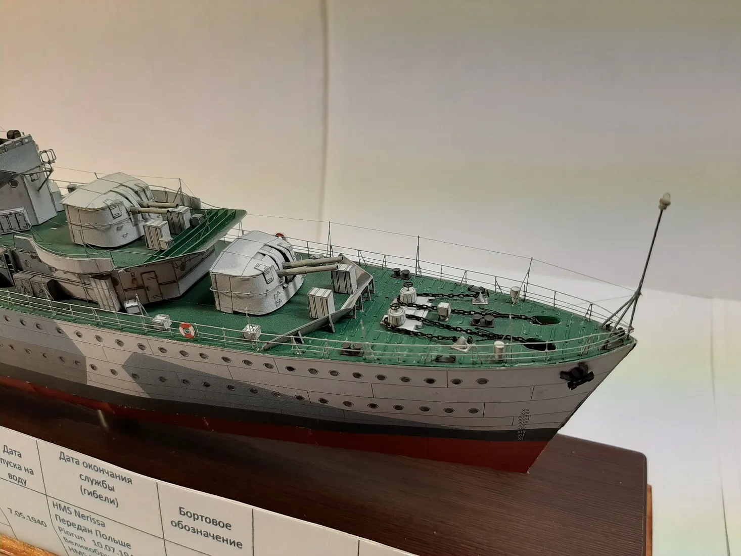 Модель корабля ORP "Piorun" - Верфь на Столе