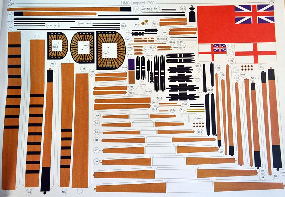 Модель из бумаги линейный корабль "Leopard" Модель из бумаги линейный корабль "Leopard"