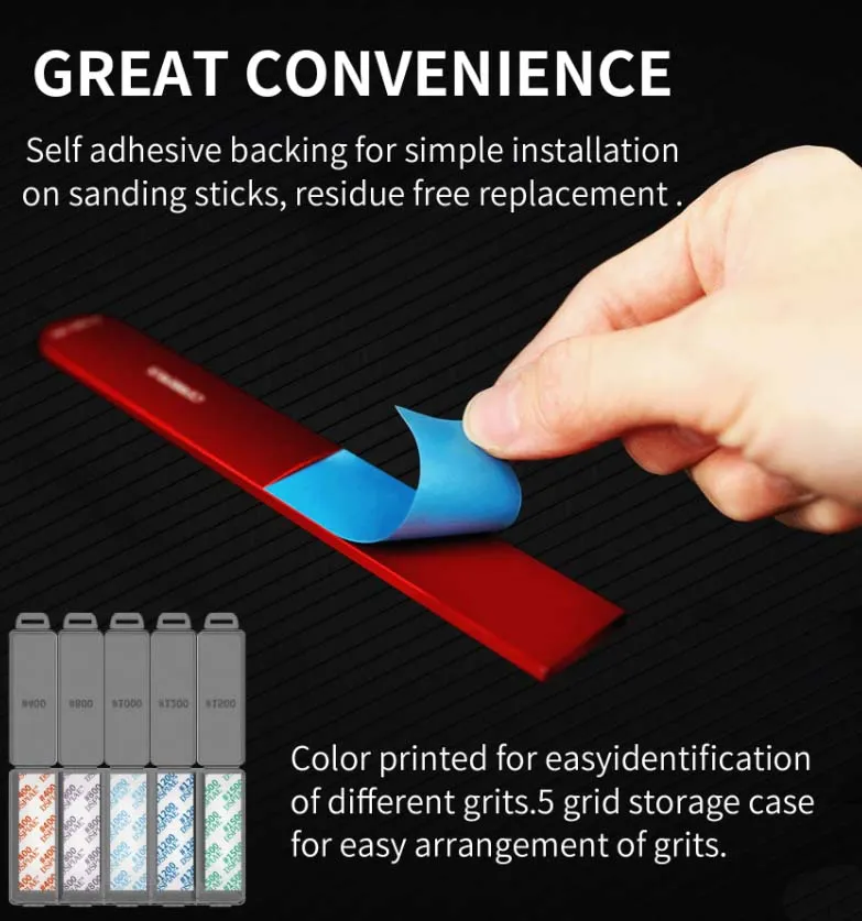 Самоклеящаяся наждачка 75х25 мм, зернистость 1200, 10 шт Самоклеящаяся наждачка 75х25 мм, зернистость 1200, 10 шт