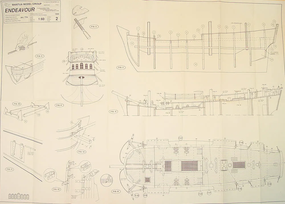 Чертеж корабля HMS Endeavour Чертеж корабля HMS Endeavour