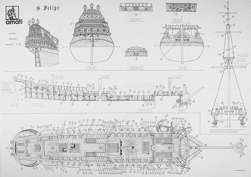 Чертеж корабля San Felipe
