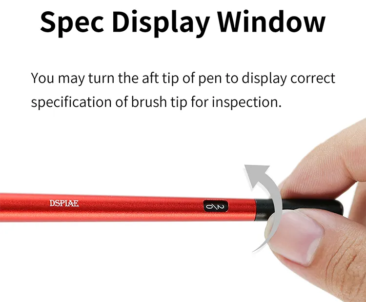 Алюминиевая кисточка со сменным тонким наконечником, зелёная