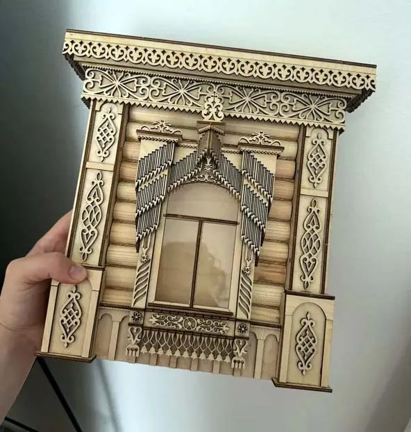 Сборная модель наличника "Бахромчатый", 288 деталей + Клей и краски в комплекте Сборная модель наличника "Бахромчатый", 288 деталей + Клей и краски в комплекте