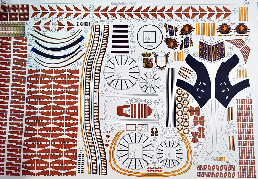 Модель из картона "San Felipe" испанский линейный корабль Модель из картона "San Felipe" испанский линейный корабль