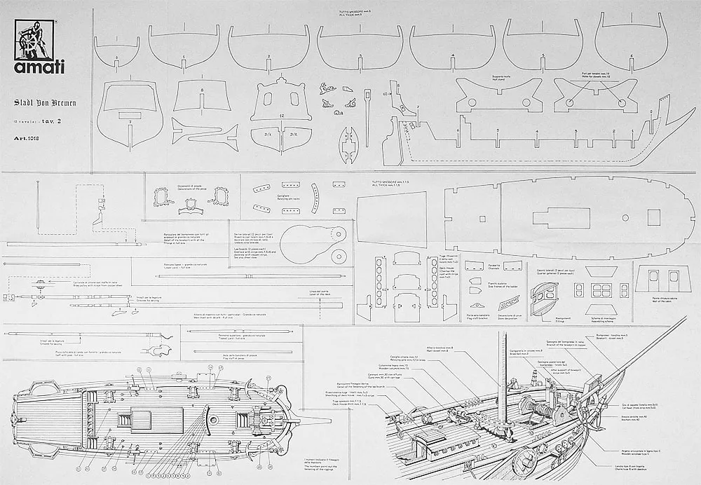 Чертеж корабля STADT VON BREMEN