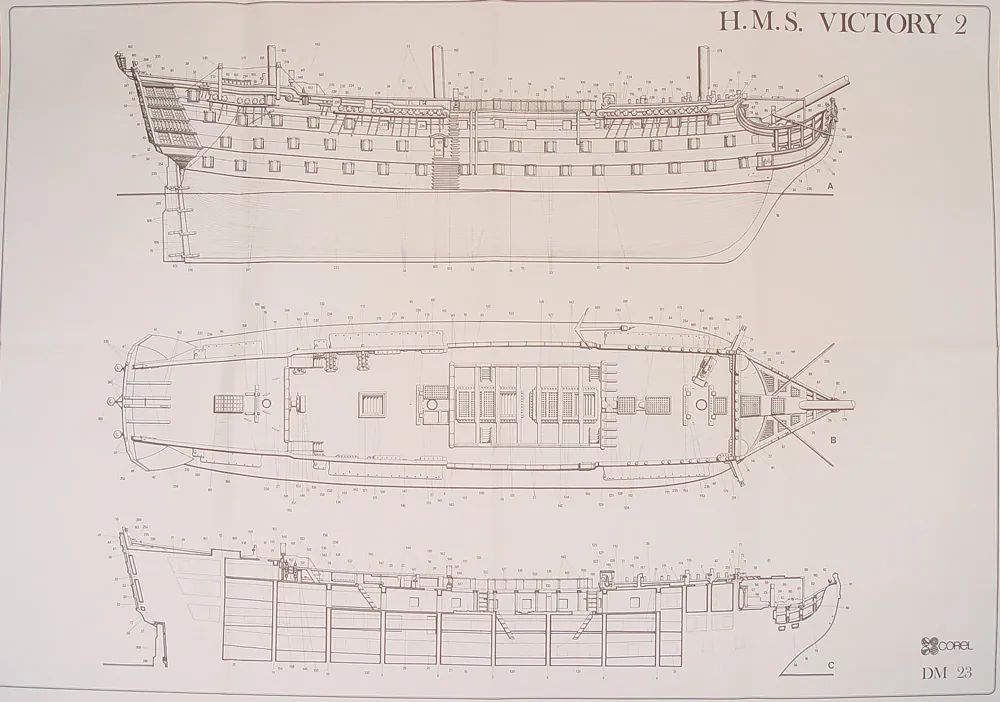 Чертеж корабля HMS Victory, масштаб 1:98 Чертеж корабля HMS Victory, масштаб 1:98